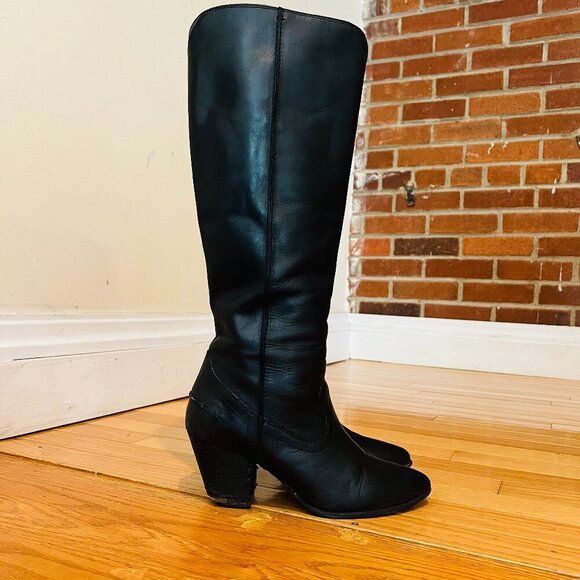 Frye Womens Renee Seam Tall Black Cowboy Western Boots 7 M - Picture 2 of 16